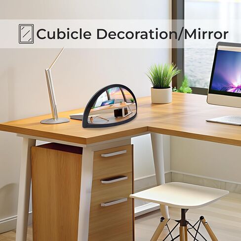 ملحقات حجرة جرة مرآة للمكتب من Skywin - مرآة مكتب بغطاء فضي لمرآة حجرة جرة المكتب لترى خلفك - جرة عملية 2 في 1 للتخزين وإكسسوارات مكتب مرآة المقصورة، جمالية in Kuwait