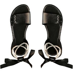 Verdusa Women's Open Toe Ankle Strap Leather Sandals Arch Support Flat Sandals