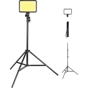 JINBEI LED Video Light with Light Stand Tripod, 119 LED light beads, 2700K-7500K,3000mAh Rechargeable Battery, 9 Lighting Effects, Studio Lamp for Vlogging YouTube Photography Video conferencing