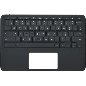 Replacement Upper Case Palmrest for HP Chromebook 11MK G9 EE (MediaTek) Series Laptop US Layout Keyboard Assembly Top Cover M44258-001 Black