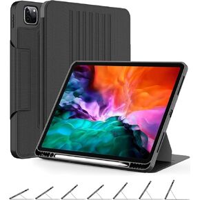 OCYCLONE for iPad Pro 12.9 Case, 7 Viewing Angles Magnetic Stand Smart Auto Wake/Sleep Protective Case with Pencil Holder for iPad Pro 12.9 inch 6th/5th/4th/3rd Generation 2022/2021/2020/2018, Black