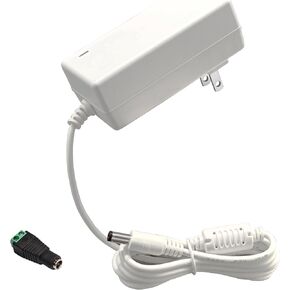 DC 12V 3A Power Adapter White 36W AC Adapter 100-240V 50-60Hz AC to DC 12 Volt 3 Amp Power Supply Transformer with 5.5mm x 2.5mm DC Outlet Plug, DC12V3A, [4.9ft DC 12V Power Cord]