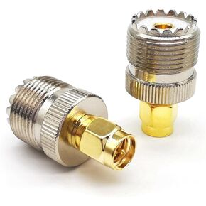 2pcs SO239 to SMA CB Radio Antenna Coax Adapter, SMA to PL259 UHF Coax Connector, PL259 Female to SMA Male Coax Adapter for Ham Radio Antenna, WiFi Radios