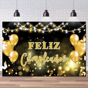 خلفية Feliz Cumpleaños، خلفية صورة عيد ميلاد سعيد إسباني، لوازم زينة حفلات عيد الميلاد ذات الطابع المكسيكي، 6 × 4 قدم