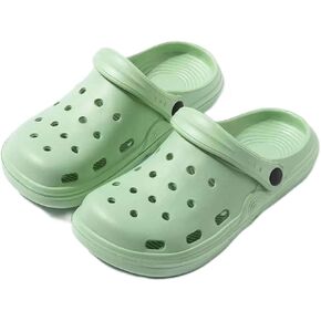 Women's Plus Size Wide Width Flat Slide Sandals Summer Breathable Eva Lightweight Beach Casual Closed-Toe Shoes Hole Cavity Design Size 9 10-11 - Purple, Pink, White, Green