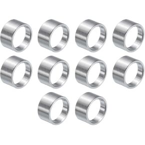uxcell 10pcs Stainless Steel Spacer 12mm Bore x 15mm OD x 6mm Length Screw Standoff Bushing Plain Finish Round Metal Spacer for 12mm ID Screws Bolts and Rods