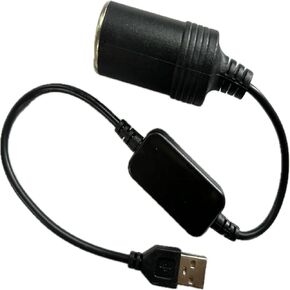 Fookoo Adapter Cable for Monitor of Fookoo Backup Camera System, USB A Male to 12V Car Cigarette Lighter Socket Female Converter Cable, 0.35 Meter - DWDL