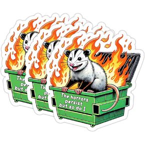 Set 3Pcs We've Always Done It This Way Sticker Funny Dumpster Fire Mental Health Sticker Waterproof 3 Inches Die-Cut Vinyl Sticker for Hard Hat Water Bottle Phone Book Kindle Laptop Many Sizes
