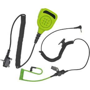 Waterproof Shoulder Mic with 3.5mm Listen Earpiece Walkie Talkie Lapel Microphone Hands Free Speaker Mike for Motorola Vertex Standard VX-261 EVX-531 FT-60R(Green)