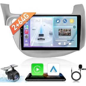 5GWIFI Car Radio Stereo for Honda Fit 2008 2009 2010 2011 2012 2013 - (2+64G) 10 Inch HD Touchscreen Head Unit with Carplay/Android Auto GPS Navigation - 1280 * 800 Backup Camera FM SWC