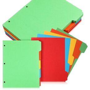 250 Dividers Blank Writing on Binder Dividers 3 Hole Punch Dividers 1/5 Cut Tabs Heavyweight Letter Size Ring Binder Dividers 50 Sets for Project Class Presentation(Pastel Colors)