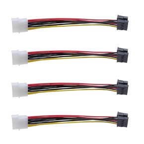 LC LICTOP 4Pin IDE Molex to Dual 15Pin Female SATA Split Power Cable Computer Connection Cable 18AWG Serial ATA Hard Drive Extension Cable 7-Inch Length 4Pcs