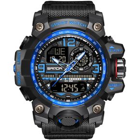 Mens Watch Sports Outdoor Waterproof Military Watches Date Multi Function Tactics LED Face Alarm Stopwatch for Men