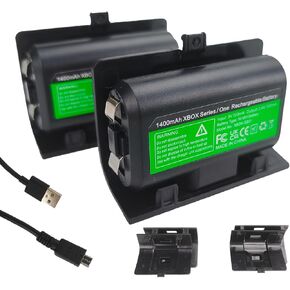 Auarte 2 X 3360mWh Rechargeable Battery Pack for Xbox Series X|S, One/One X|S/One Elite Controller with 4 Battery Covers and 5FT USB Charging Cable, Replacement Wireless Controller Charger