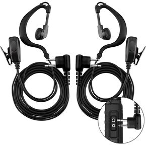 2-Pack Two-Way Radio Earpiece with Mic Ear Hooks Walkie Talkie Headset, Compatible with Motorola (2-Pin M-Type)