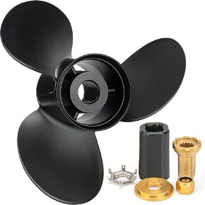 Upgrade 13 3/4x15 OEM 48-77342A45 15 Spline Tooth Aluminum Boat Propeller fit Mercury Outboard Motos 60/75/90/100/115 Hp,4-1/4" Gearcase,Hub Kits Included, Rh