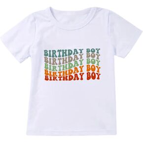 Birthday Boy T-Shirts Birthday Shirts for Boys Tolddlers Boy Day Party Short Sleeve Tees
