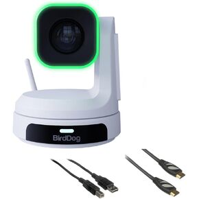 BirdDog X1 Ultra 12x Zoom 4K PTZ Camera - White Bundle with 6' HDMI Cable and 6ft USB 2.0 Cable