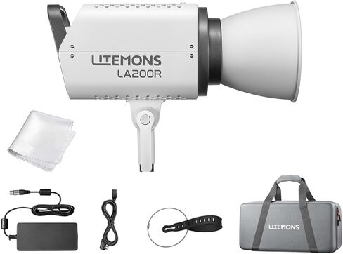مصباح فيديو Godox Litemons LA200R RGB COB LED، 1800-10,000K CCT CRI 95+ TLCI 94+، 14 تأثير إضاءة، حامل بوينز، مع تعديل G/M، التحكم في اللوحة والتطبيق، اتصال NFC، للبث المباشر in Saudi Arabia