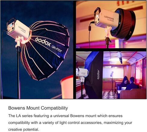 مصباح فيديو Godox Litemons LA200R RGB COB LED، 1800-10,000K CCT CRI 95+ TLCI 94+، 14 تأثير إضاءة، حامل بوينز، مع تعديل G/M، التحكم في اللوحة والتطبيق، اتصال NFC، للبث المباشر in Saudi Arabia