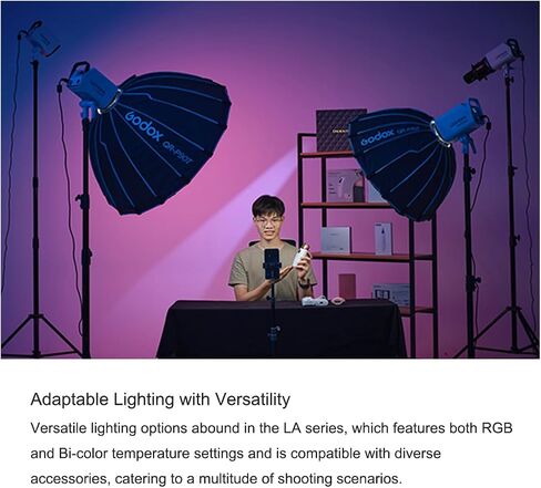 مصباح فيديو Godox Litemons LA200R RGB COB LED، 1800-10,000K CCT CRI 95+ TLCI 94+، 14 تأثير إضاءة، حامل بوينز، مع تعديل G/M، التحكم في اللوحة والتطبيق، اتصال NFC، للبث المباشر in Saudi Arabia