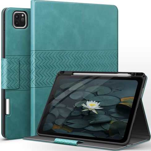 حافظة auaua لجهاز iPad Pro 11 بوصة 2022 الجيل الرابع، غطاء حامل من الجيل الثالث/الثاني/الأول مع حامل قلم رصاص، غطاء ذكي مقاوم للصدمات للنوم/الاستيقاظ التلقائي، جلد PU (بني) in Kuwait