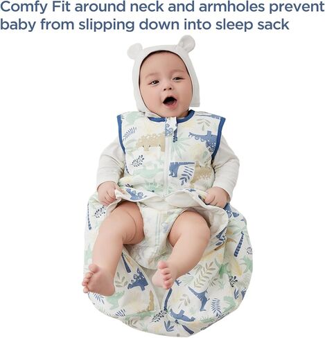 Duomiaomiao 3.5 TOG Baby Sleep Sack 100% Cotton Winter Long Sleeve Baby Wearable Blanket, Super Warm Quilted Comfy Toddler Sleeping Bag in Saudi Arabia