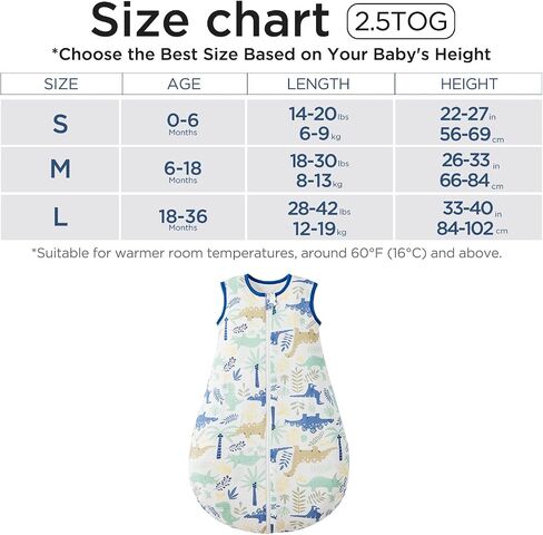 Duomiaomiao 3.5 TOG Baby Sleep Sack 100% Cotton Winter Long Sleeve Baby Wearable Blanket, Super Warm Quilted Comfy Toddler Sleeping Bag in Saudi Arabia