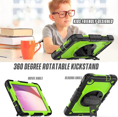 SIBEITU Case Compatible with Lenovo Tab M8 4th Gen 2023 TB-300FU with Screen Protector, M8 Case with Pen Holder, Full Body Drop-Proof Protection Case with 360° Rotate Stand Shoulder Strap (Black) in Saudi Arabia