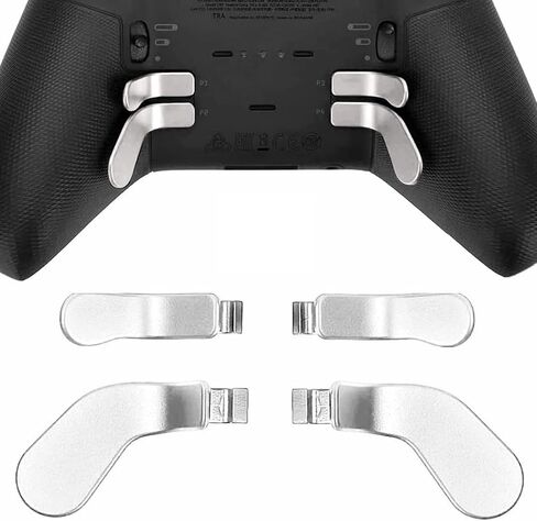 Ceozon استبدال المجاذيف الخلفية 4 قطع معدنية من الفولاذ المقاوم للصدأ أقفال الزناد لجهاز Xbox One Elite Controller Series 2 Xbox One Elite Back Buttons Accessories (فضي) in Kuwait