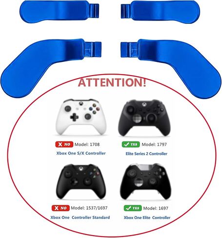 Ceozon استبدال المجاذيف الخلفية 4 قطع معدنية من الفولاذ المقاوم للصدأ أقفال الزناد لجهاز Xbox One Elite Controller Series 2 Xbox One Elite Back Buttons Accessories (فضي) in Kuwait