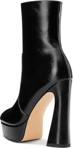 DearOnly Womens Chunky Block High Heel Platform Ankle Boots Round Toe Zipper Party Dress Mid Calf Boots 5.1 Inches Heels in Kuwait