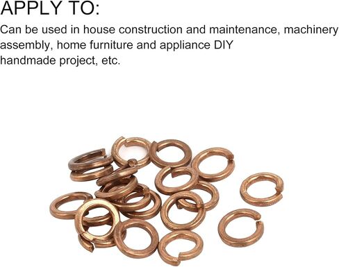 Split Lock Washer (M10) 10Pcs, Brass Spring Lock Washer Elastic Gasket - for Household Applications in Saudi Arabia