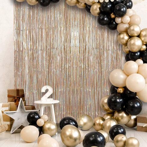 2 Pack Fringe Curtains Backdrops, Foil Fringe Curtains, Door Streamers for Birthday Wedding Bridal Shower Holiday Graduation Party Decorations, Photo Booth Backdrops, Light Purple in Kuwait
