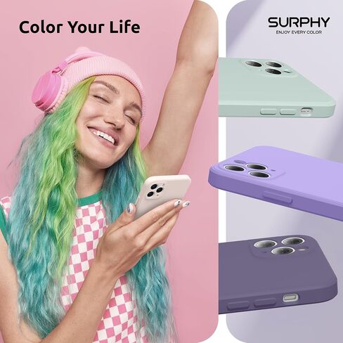 SURPHY Design for iPhone 11 Pro Case with Camera Protection, Straight Edges Liquid Silicone Phone Case for iPhone 11 Pro 5.8 inches, Light Pink in Kuwait