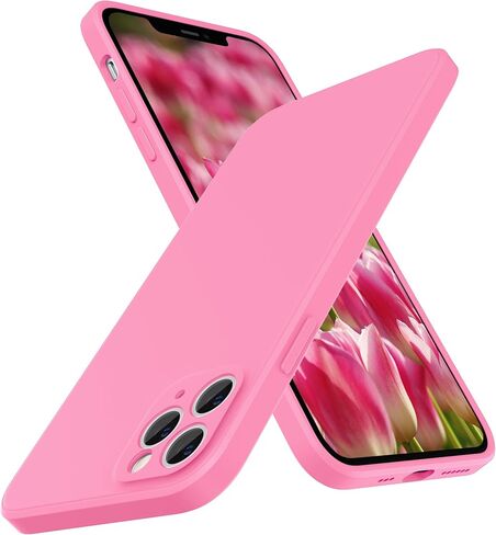 SURPHY Design for iPhone 11 Pro Case with Camera Protection, Straight Edges Liquid Silicone Phone Case for iPhone 11 Pro 5.8 inches, Light Pink in Kuwait