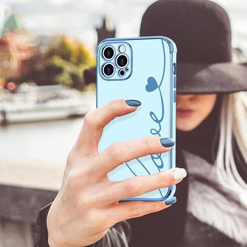 LCHULLE متوافق مع حافظة iPhone 15 Pro Max للنساء والفتيات، تصميم لطيف فاخر على شكل قلب الحب، غطاء ناعم من مادة TPU مقاوم للصدمات، حماية كاملة لعدسات الكاميرا، جراب هاتف لهاتف iPhone 15 Pro Max، أسود in Kuwait