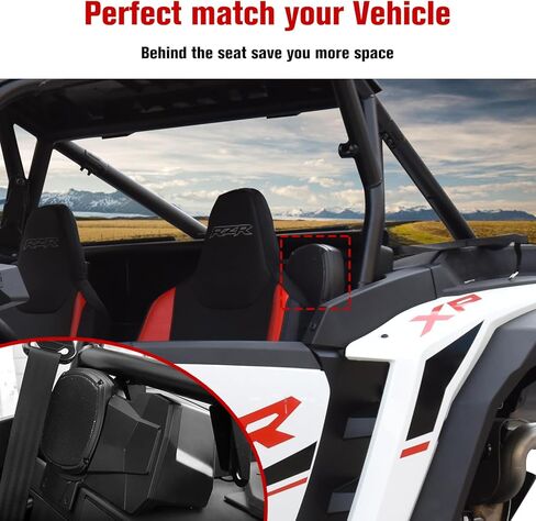 حاويات سماعات رياضية لـ Polaris RZR XP 1000/XP 4 1000 2024، UTV مكبر صوت للمقعد الخلفي حاملات دعامات تثبيت لملحقات Polaris (قطعتان) in Kuwait