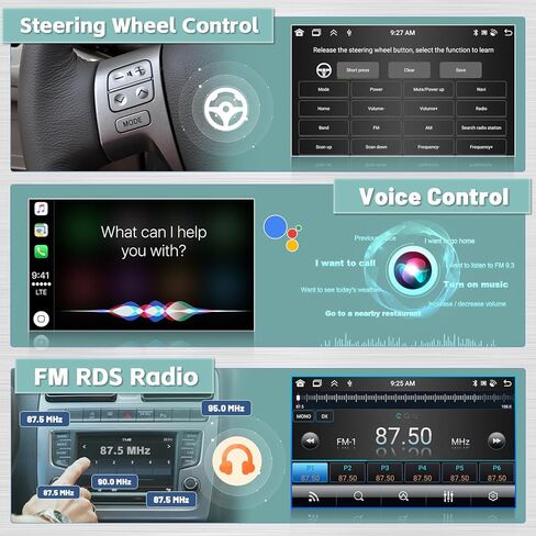 [4G+64G] ستيريو Hikity Android 13 لسيارة Lexus RX300 RX330 RX350 RX400H 2003-2009 مع تشغيل لاسلكي، شاشة لمس عالية الدقة 9 بوصة وراديو ملاحة GPS مع كاميرا احتياطية Android Auto WiFi in Saudi Arabia