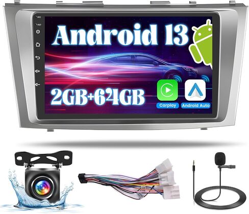 8-Core 4+64G Android Car Stereo Screen for Toyota Camry 2007-2011 Radio Upgrade, 9'' Touch Screen with Wireless CarPlay Android Auto, Mirror Link, GPS Navigation, AHD Backup Camera in Saudi Arabia
