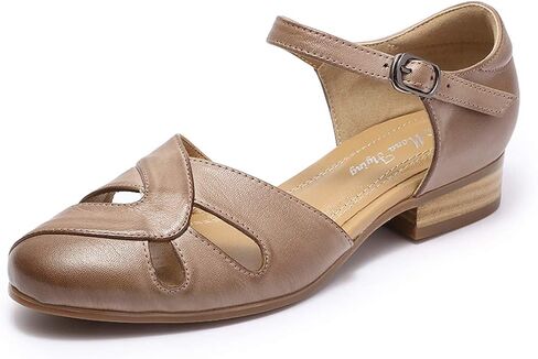 Mona flying Women Leather Tatianna Dress Sandals Closed Toe Low Heels Strappy Flats Summer Casual Shoes in Saudi Arabia