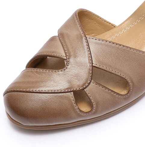 Mona flying Women Leather Tatianna Dress Sandals Closed Toe Low Heels Strappy Flats Summer Casual Shoes in Saudi Arabia