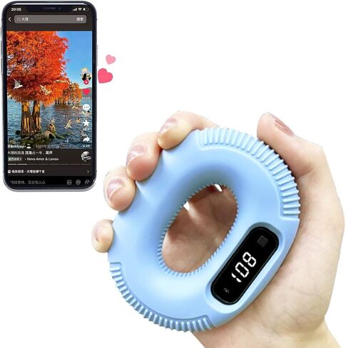 Powerlead Grip Strength Trainer with Reckoning, Hand Grip Strengthener, Finger Exerciser, TikT0k Scrolling Ring, Handheld Fidget, Bluetooth Camera Remote Control,Grip Exercise Game for Smartphone in Saudi Arabia