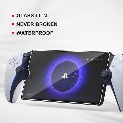 واقي شاشة مكون من قطعتين متوافق مع مشغل PlayStation Portal Remote Player، واقي زجاجي فائق الدقة بصلابة 9H سهل التركيب، مقاوم للخدش ومضاد لبصمات الأصابع شفاف كريستالي in Saudi Arabia
