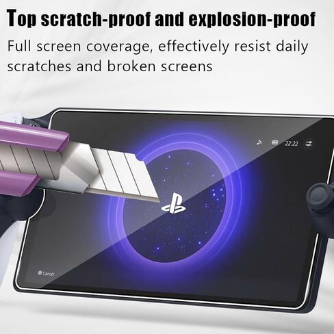 واقي شاشة مكون من قطعتين متوافق مع مشغل PlayStation Portal Remote Player، واقي زجاجي فائق الدقة بصلابة 9H سهل التركيب، مقاوم للخدش ومضاد لبصمات الأصابع شفاف كريستالي in Saudi Arabia
