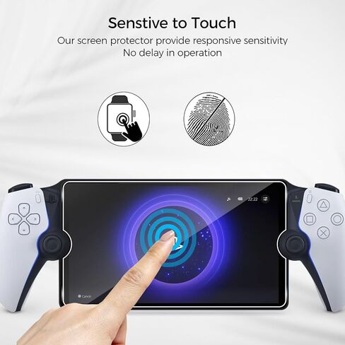 واقي شاشة مكون من قطعتين متوافق مع مشغل PlayStation Portal Remote Player، واقي زجاجي فائق الدقة بصلابة 9H سهل التركيب، مقاوم للخدش ومضاد لبصمات الأصابع شفاف كريستالي in Saudi Arabia