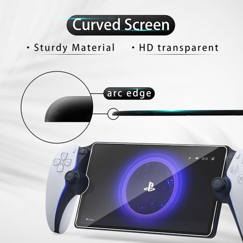 واقي شاشة مكون من قطعتين متوافق مع مشغل PlayStation Portal Remote Player، واقي زجاجي فائق الدقة بصلابة 9H سهل التركيب، مقاوم للخدش ومضاد لبصمات الأصابع شفاف كريستالي in Saudi Arabia