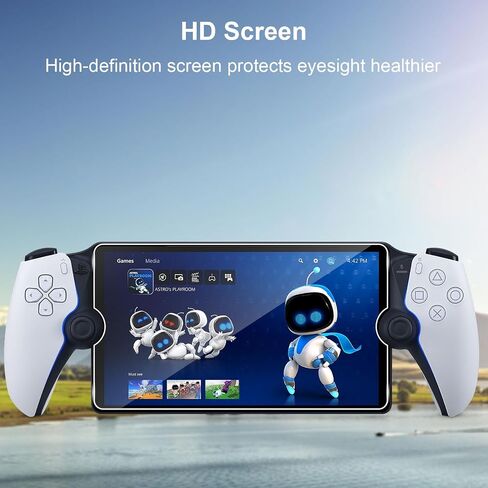 واقي شاشة مكون من قطعتين متوافق مع مشغل PlayStation Portal Remote Player، واقي زجاجي فائق الدقة بصلابة 9H سهل التركيب، مقاوم للخدش ومضاد لبصمات الأصابع شفاف كريستالي in Saudi Arabia