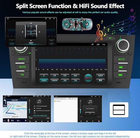SIXTOP [2+64G] Android Car Stereo for BMW 3 Series E90 E91 E92 E93 2005-2012 with Carplay Android Auto Mirror Link 7 inch Touchscreen FM RDS HiFi Bluetooth WiFi GPS+Camera & MIC in Saudi Arabia