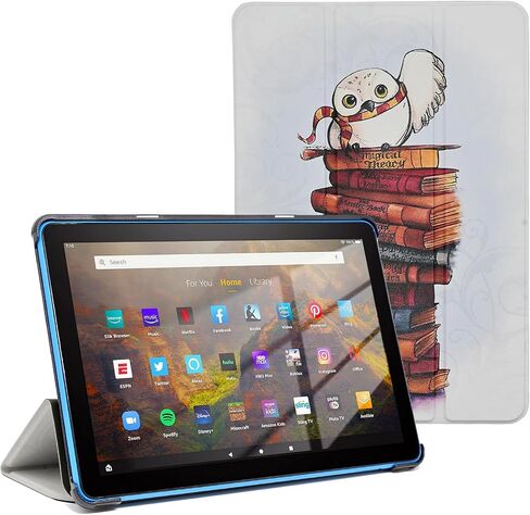 Case for Amazon Fire HD 10 Tablet 7th / 9th Generation 2017/2019 Release, PU Leather Folding Stand Cover Backshell with Auto Wake/Sleep, Marauder's Map Vintage in Kuwait